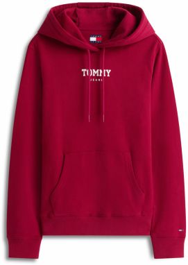 Tommy Jeans Mikina 'ESS'  farba lesného ovocia / biela