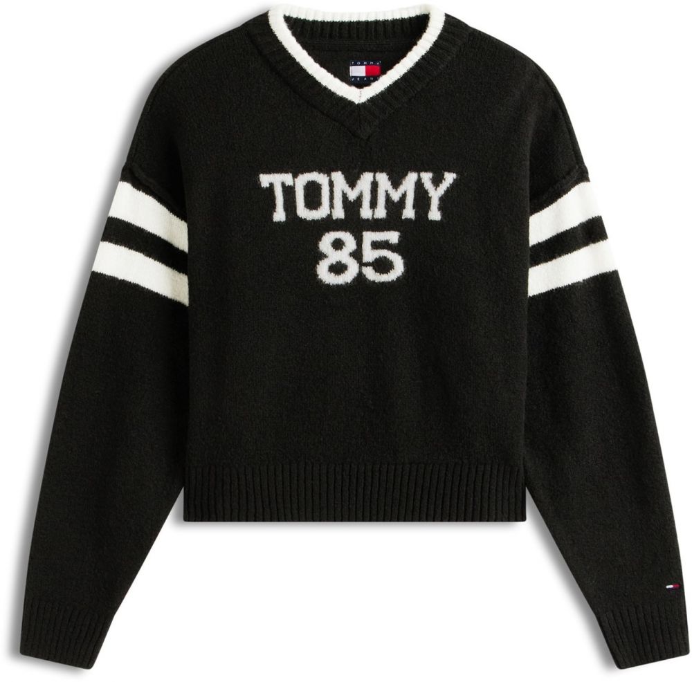 Tommy Jeans Sveter '85'  čierna / biela