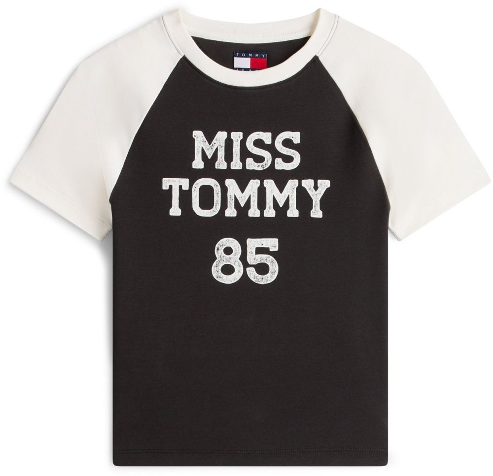 Tommy Jeans Tričko  čierna / biela
