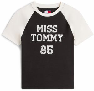 Tommy Jeans Tričko  čierna / biela