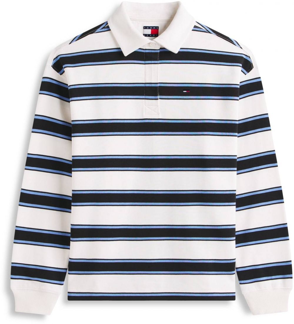 Tommy Jeans Mikina  námornícka modrá / svetlomodrá / biela