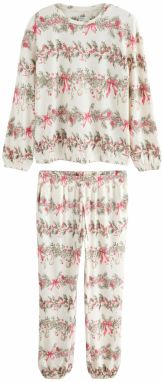 Next Pyžamo  tmavošedá / zelená / červená / šedobiela