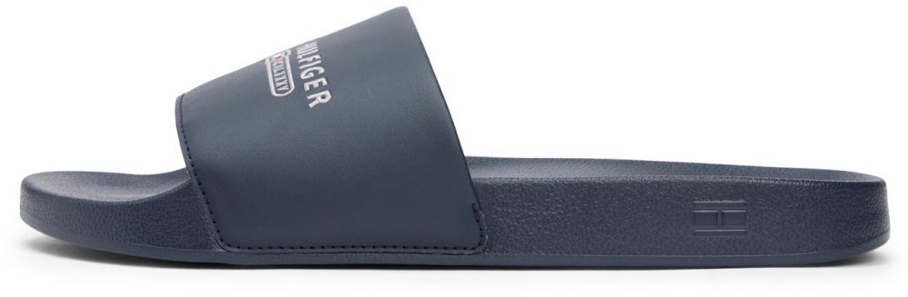 TOMMY HILFIGER Šľapky  tmavomodrá / šedobiela
