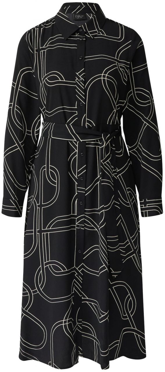 s.Oliver Košeľové šaty  krémová / čierna