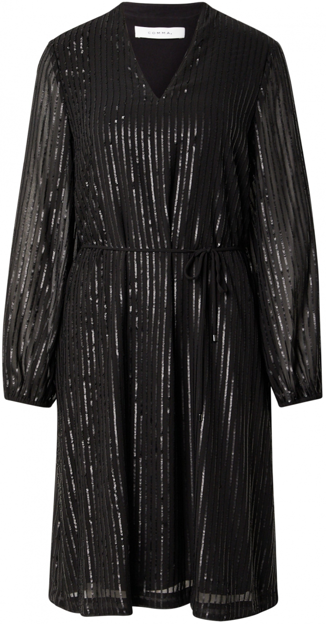 COMMA Kokteilové šaty  čierna