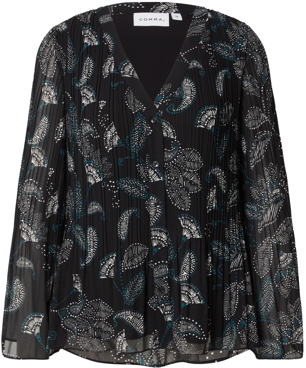 COMMA Blúzka  modrá / čierna / biela