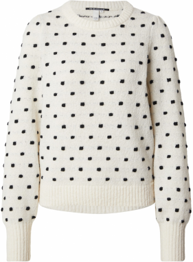 QS Sveter  krémová / čierna