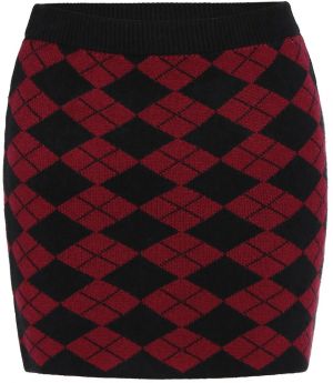 myMo ROCKS Sukňa  burgundská / čierna