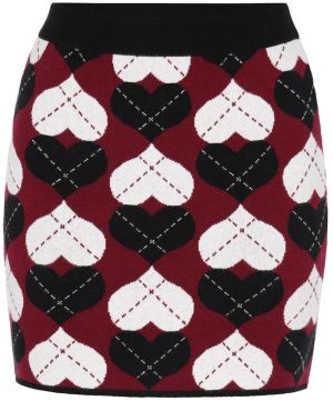 myMo ROCKS Sukňa  burgundská / čierna / biela