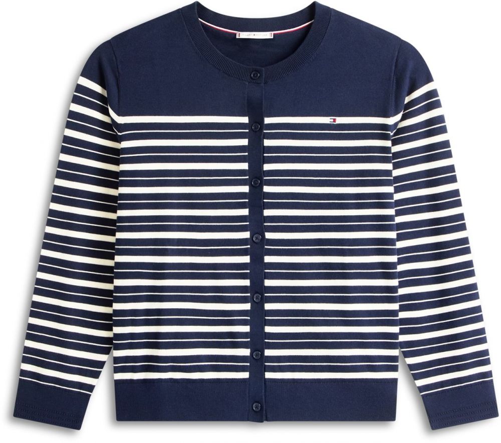 Tommy Hilfiger Curve Kardigán  námornícka modrá / biela
