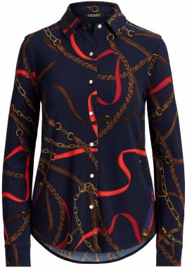 Lauren Ralph Lauren Blúzka 'CLASSIC'  modrá / námornícka modrá / hnedá / svetločervená