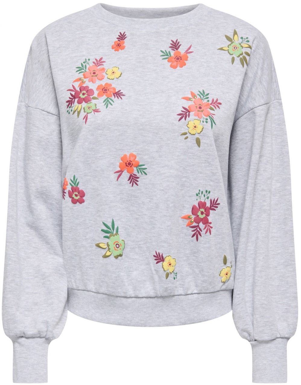 ONLY Mikina 'ONLBROOKE'  svetlosivá / trávovo zelená / oranžová / pitaya