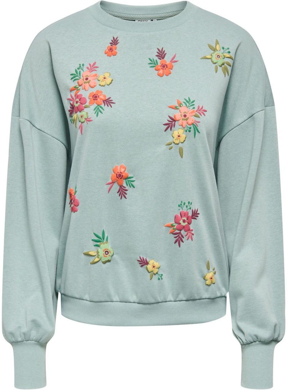 ONLY Mikina 'ONLBROOKE'  olivová / mätová / jedľová / tmavooranžová