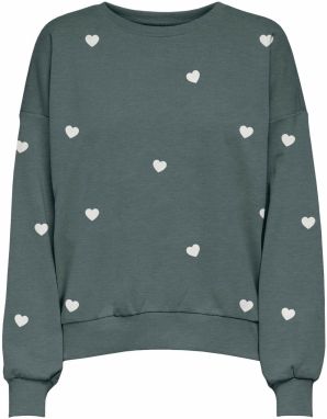 ONLY Mikina 'ONLBROOKE'  jedľová / biela