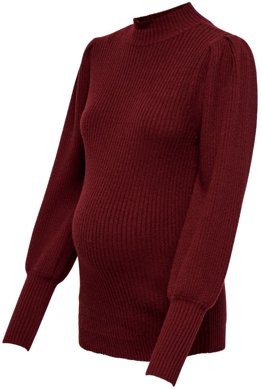 Only Maternity Sveter 'OLMKatia'  vínovo červená