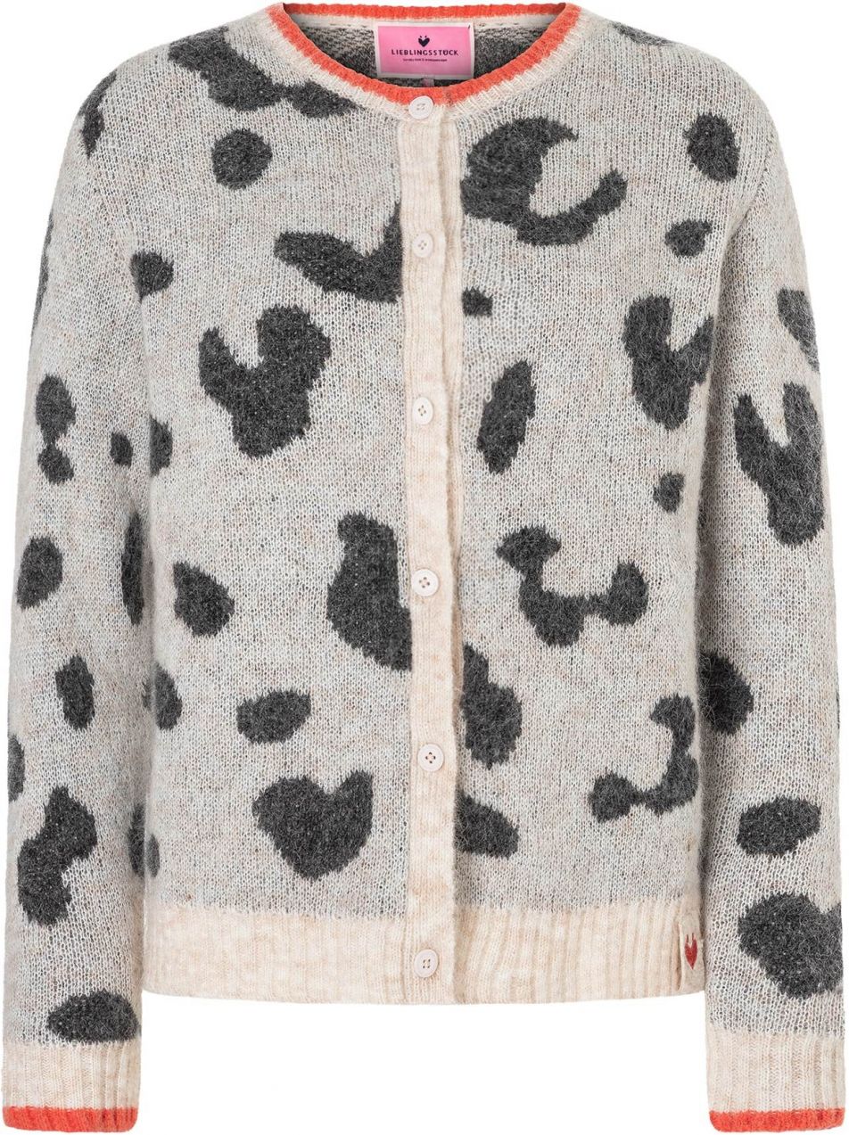 LIEBLINGSSTÜCK Kardigán  béžová / sivá / červená / čierna