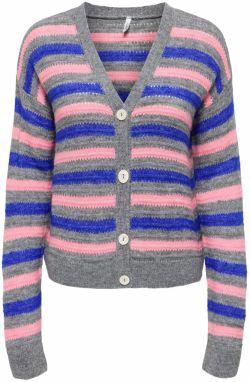 ONLY Kardigán 'ONLPoppy'  tmavomodrá / sivá melírovaná / ružová