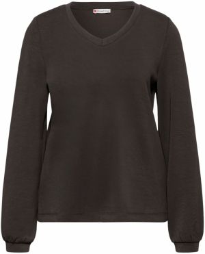 STREET ONE Mikina  tmavohnedá