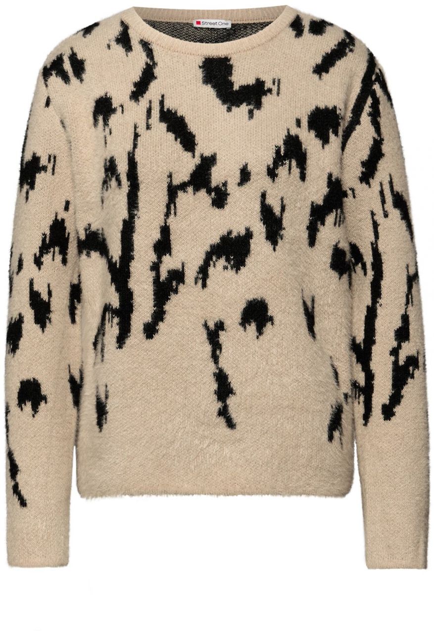 STREET ONE Sveter  piesková / čierna