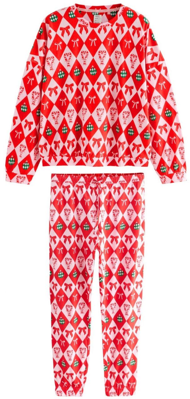 Next Pyžamo  zelená / červená / šedobiela