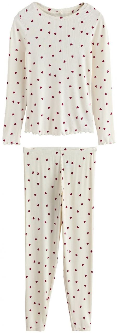 Next Pyžamo  krémová / tmavočervená