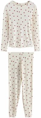 Next Pyžamo  krémová / tmavočervená