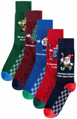 Next Ponožky  modrá / tmavozelená / červená / bordová