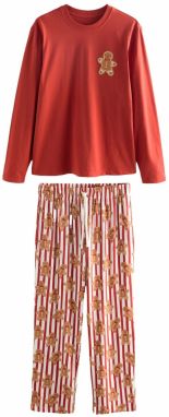 Next Dlhé pyžamo  hnedá / červená