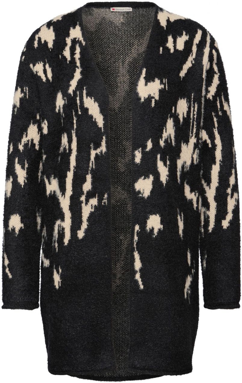 STREET ONE Kardigán  béžová / čierna melírovaná