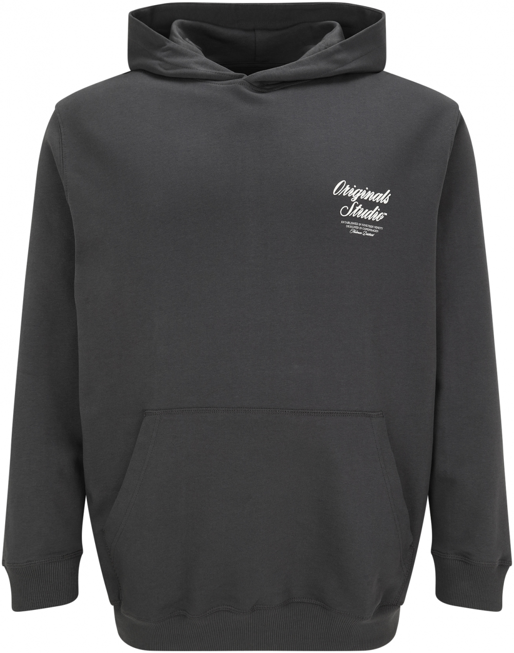 Jack & Jones Plus Mikina 'JORNORREBRO'  čadičová / biela