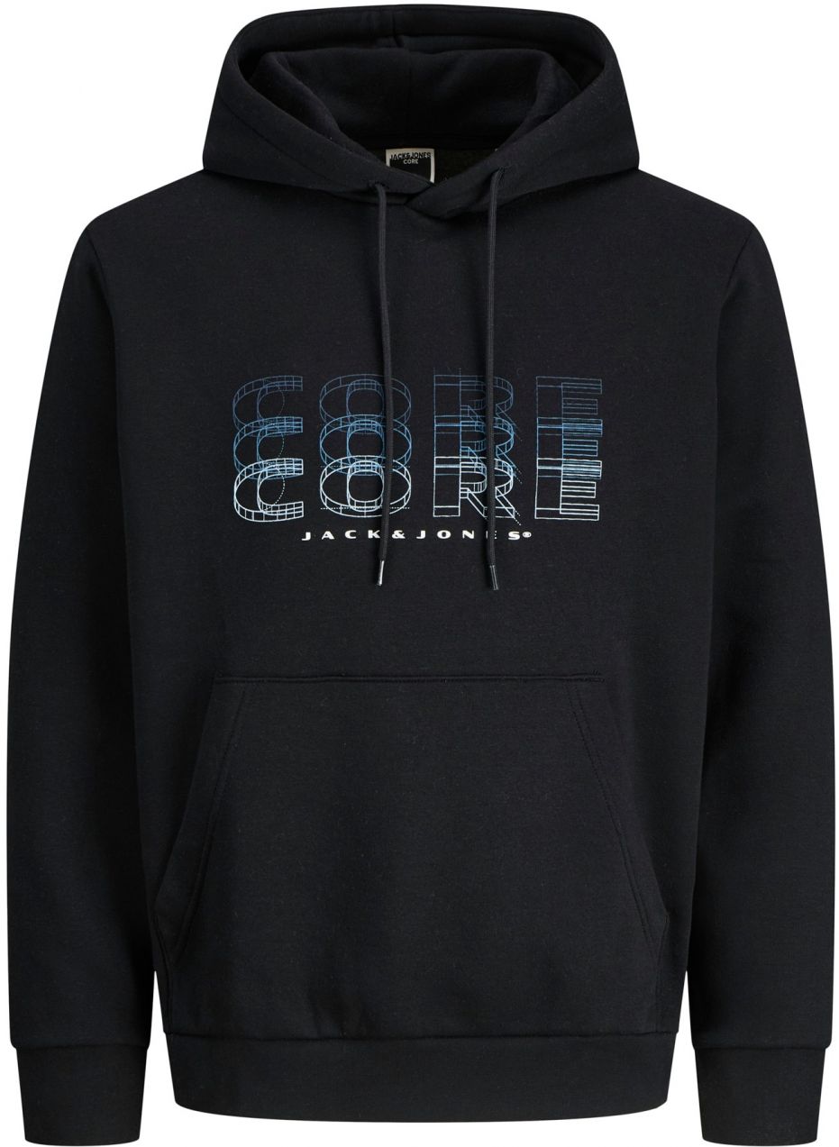Jack & Jones Plus Mikina 'JJPFusion'  námornícka modrá / svetlomodrá / čierna / biela
