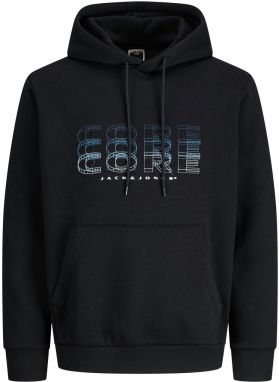 Jack & Jones Plus Mikina 'JJPFusion'  námornícka modrá / svetlomodrá / čierna / biela