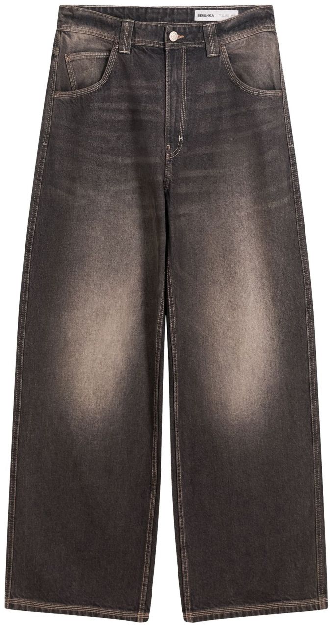 Bershka Džínsy  čierny denim