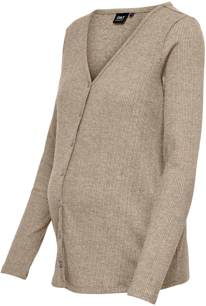 Only Maternity Kardigán 'OLMKIR'  tmavobéžová