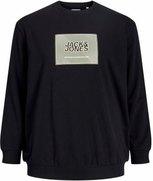 Jack & Jones Plus Mikina 'JJRain'  krémová / čierna / biela