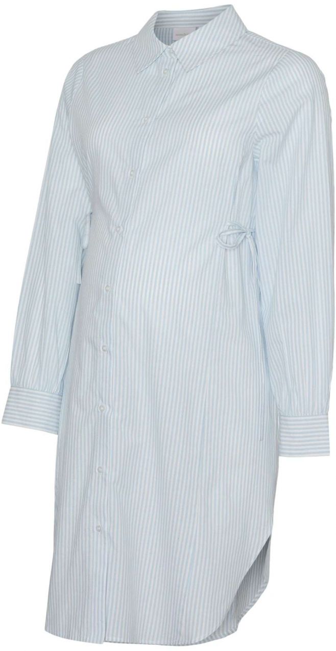 MAMALICIOUS Košeľové šaty 'MLLETICIA LIA'  nebesky modrá / biela