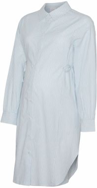 MAMALICIOUS Košeľové šaty 'MLLETICIA LIA'  nebesky modrá / biela