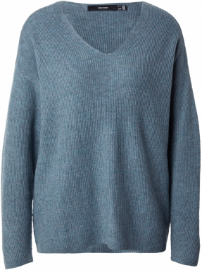 VERO MODA Sveter 'VMCREWLEFILE'  modrá melírovaná