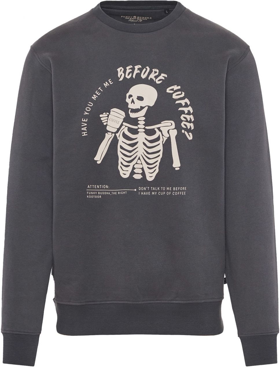 Funky Buddha Mikina  slonová kosť / tmavosivá