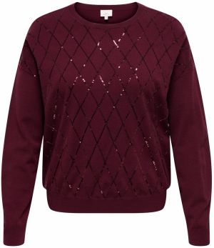 ONLY Carmakoma Sveter 'CARHALIFAX'  vínovo červená