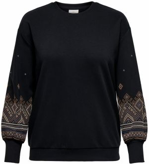 ONLY Carmakoma Mikina 'CARBrooke'  zafírová / oranžová / čierna / biela