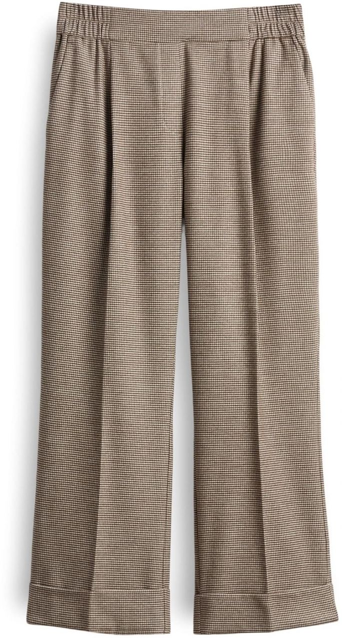 OPUS Nohavice s pukmi 'Maikito Pepita'  piesková / tmavohnedá