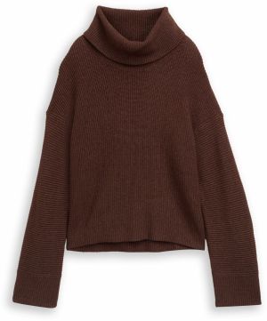 TOM TAILOR Sveter  tmavohnedá