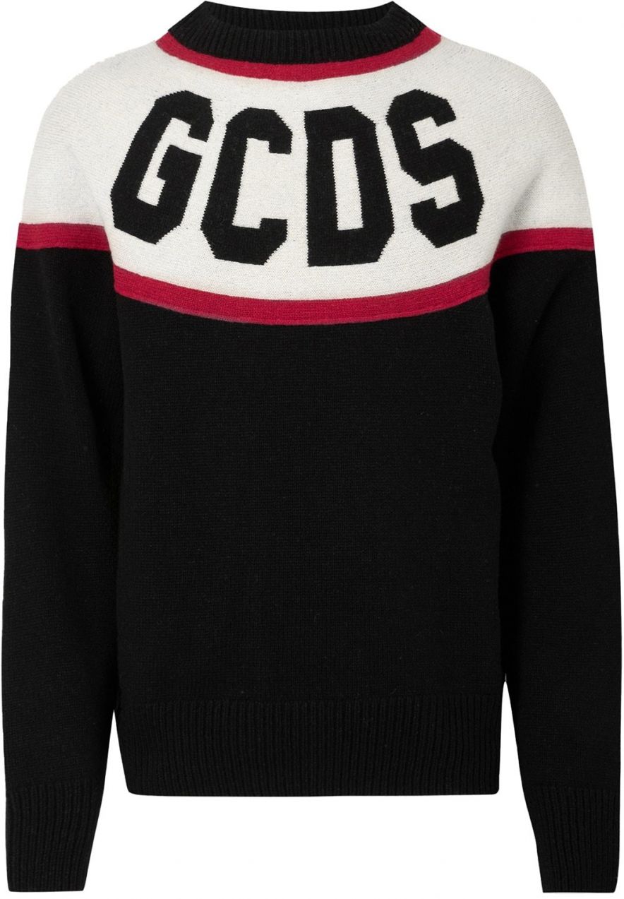 GCDS Sveter  červená / čierna / biela ako vlna