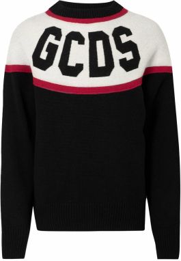 GCDS Sveter  červená / čierna / biela ako vlna