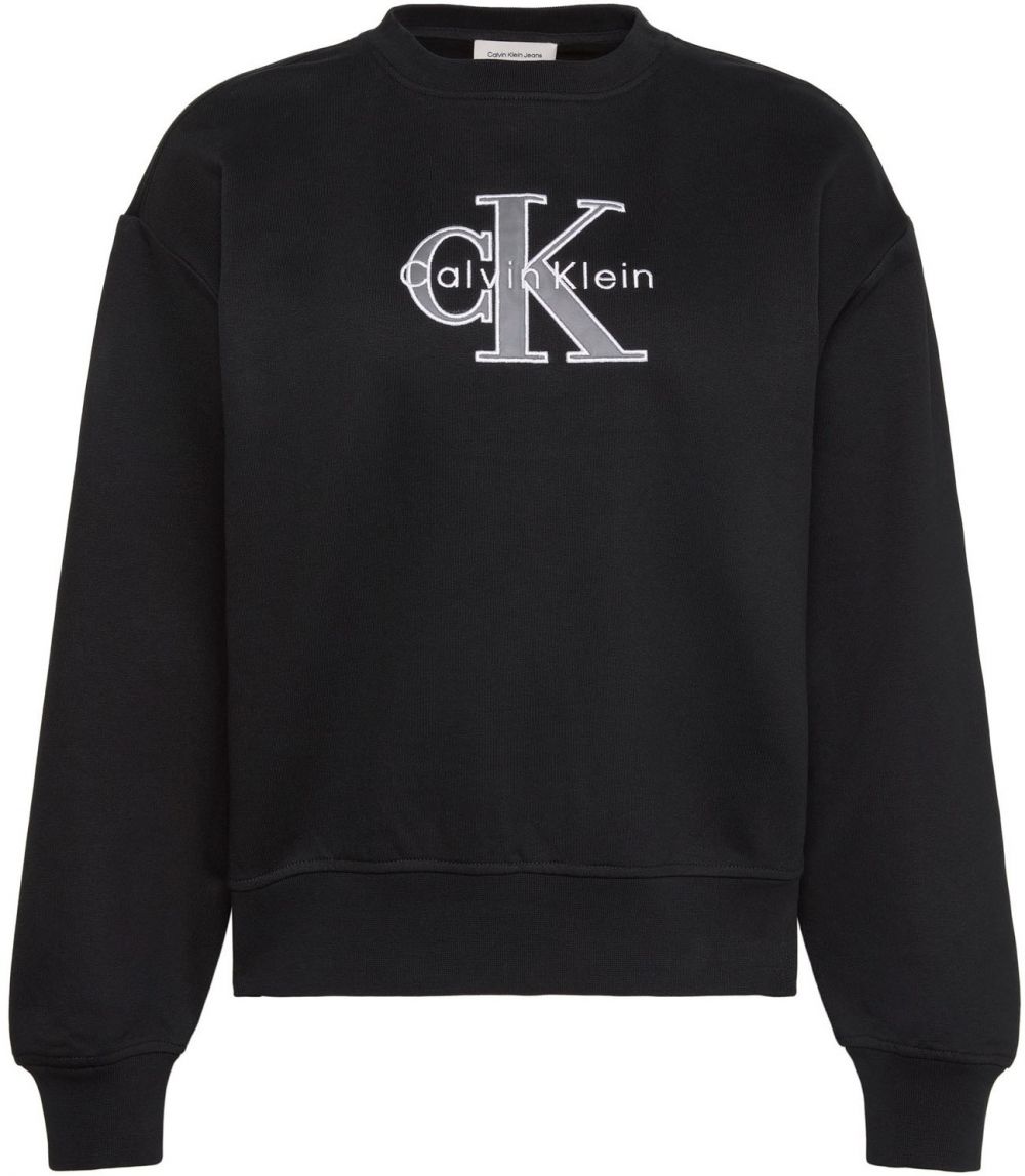 Calvin Klein Jeans Mikina  sivá / čierna / biela