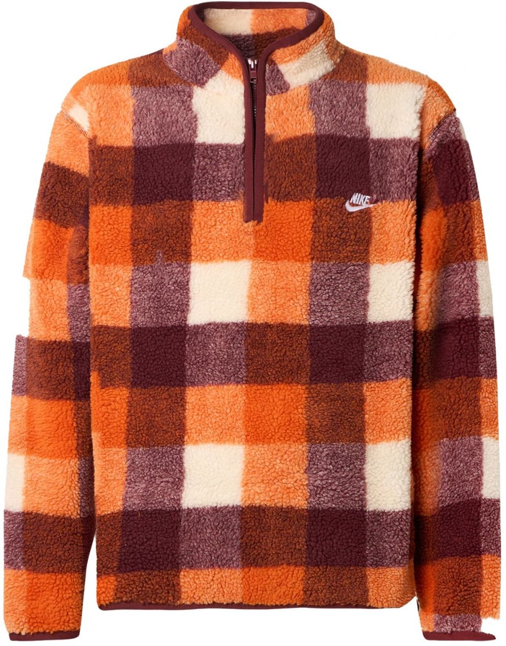 Nike Sportswear Sveter 'Club'  krémová / hnedá / oranžová / vínovo červená