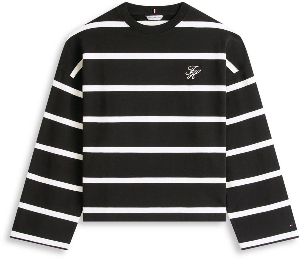 Tommy Hilfiger Curve Mikina  čierna / biela