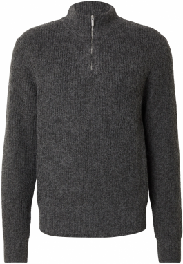 DAN FOX APPAREL Sveter 'Gabriel'  sivá melírovaná