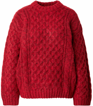 Monki Oversize sveter 'Tate'  červená / biela